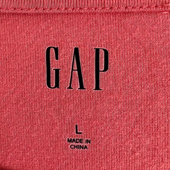 Gap Womens Long Sleeve Top Large Coral Rayon Blend Relaxed Fit Minimalist Tee - Picture 4 of 6